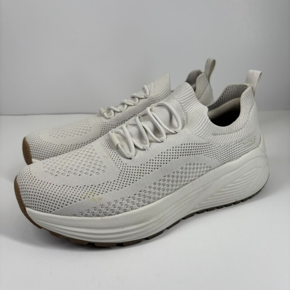 Skechers BOBS Sport Sparrow 2.0 Allegiance Crew Mens 8 Off-White Slip-On Sneaker